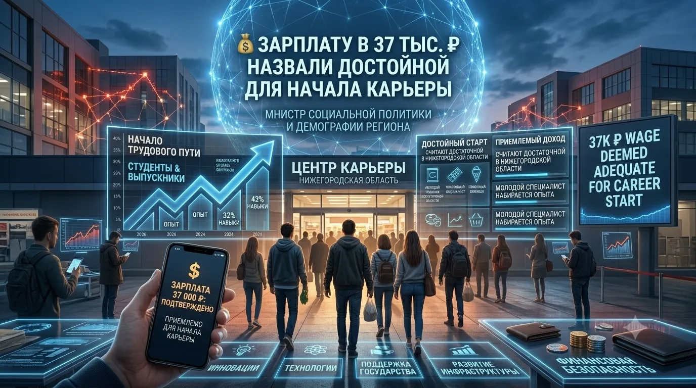 💰 Зарплату в 37 тыс. ₽ назвали достойной для начала карьеры

В Нижегородской области зарплату около