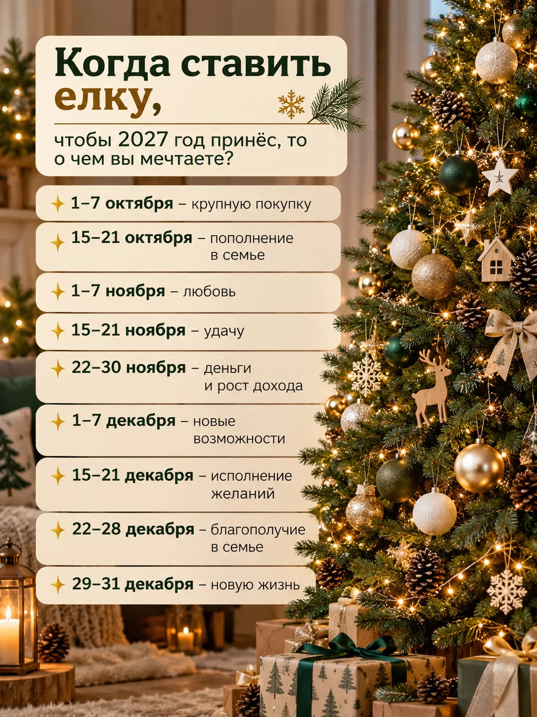 🎄 Россиянам посоветовали ставить новогоднюю ёлку уже в октябре