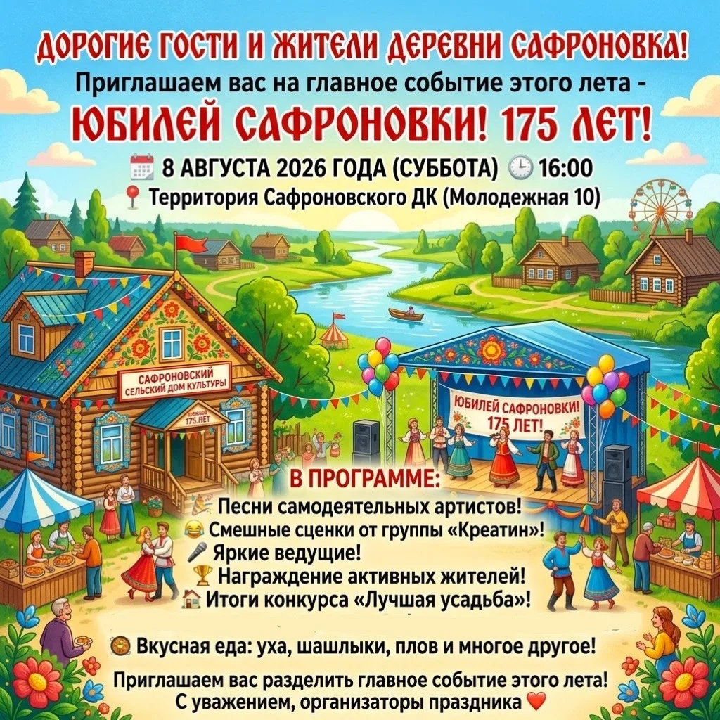🎉 Дорогие гости и жители деревни Сафроновка! 🎉
