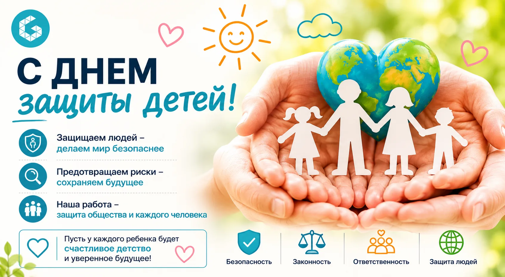 👶 С Днем защиты детей!

Дети - это наше будущее, а задача взрослых - сделать это будущее безопасным