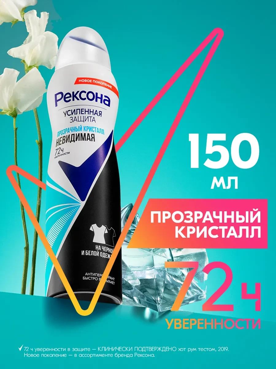 ⚡️ Дезодорант женский спрей Прозрачный кристалл, РЕКСОНА