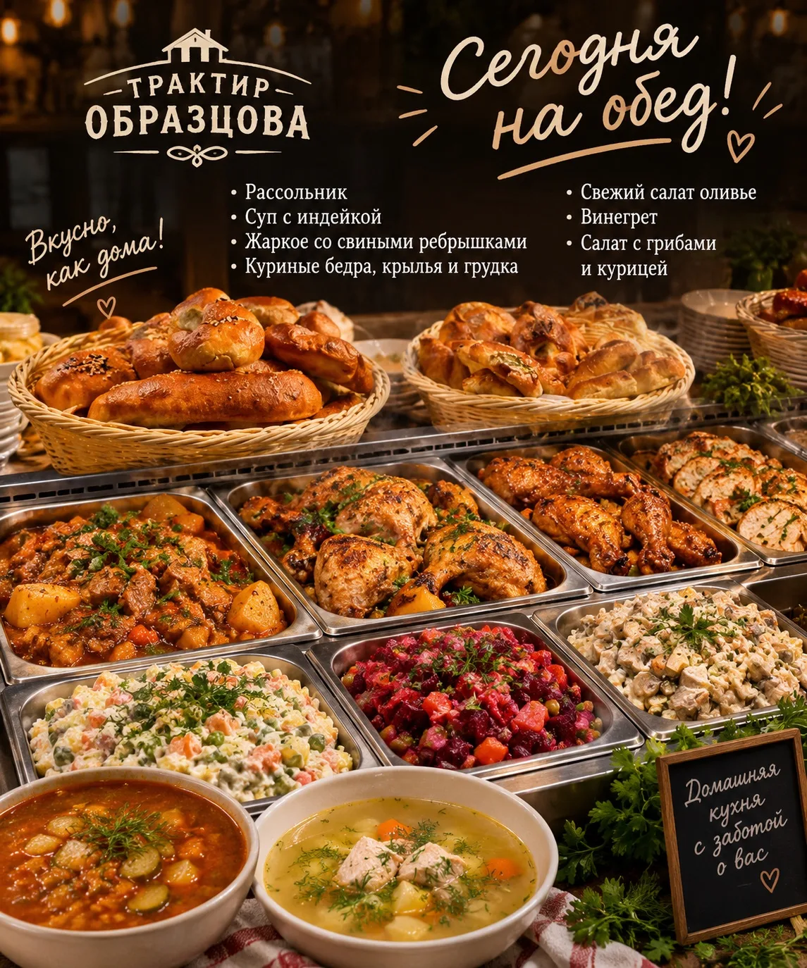 🍲 Сегодня на обед в «Трактире Образцова»!
