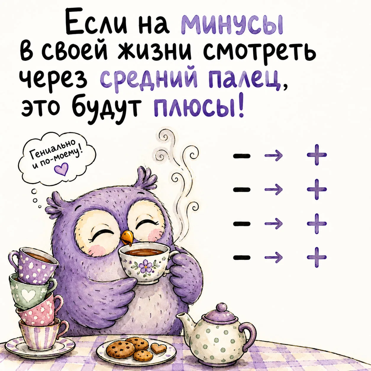 Если на минусы в своей жизни смотреть через средний палец, это будут плюсы!