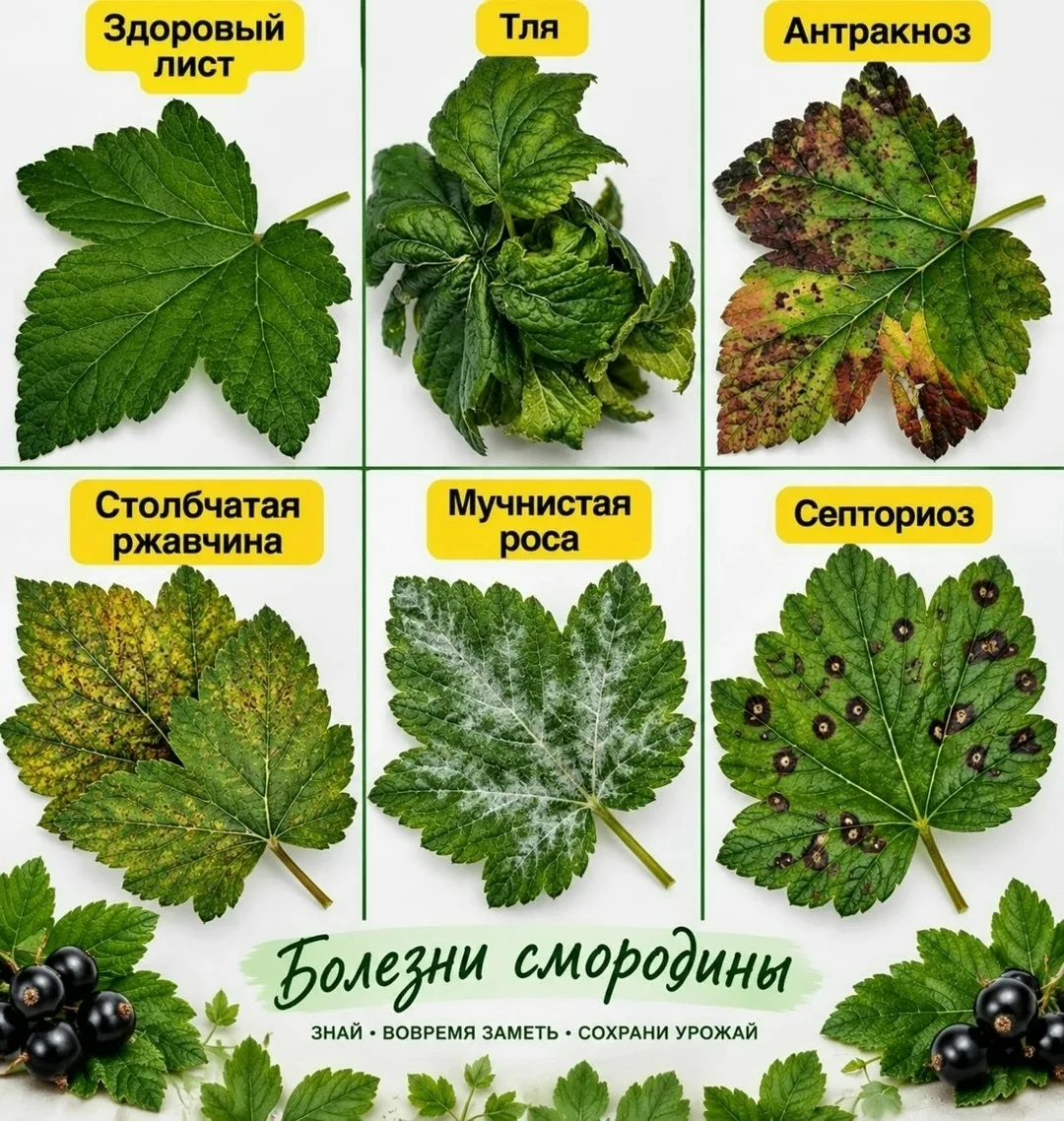 БОЛΕЗΗИ СΜОРОДИΗЫ: ЧТО ДΕЛАТЬ ОСΕΗЬЮ!