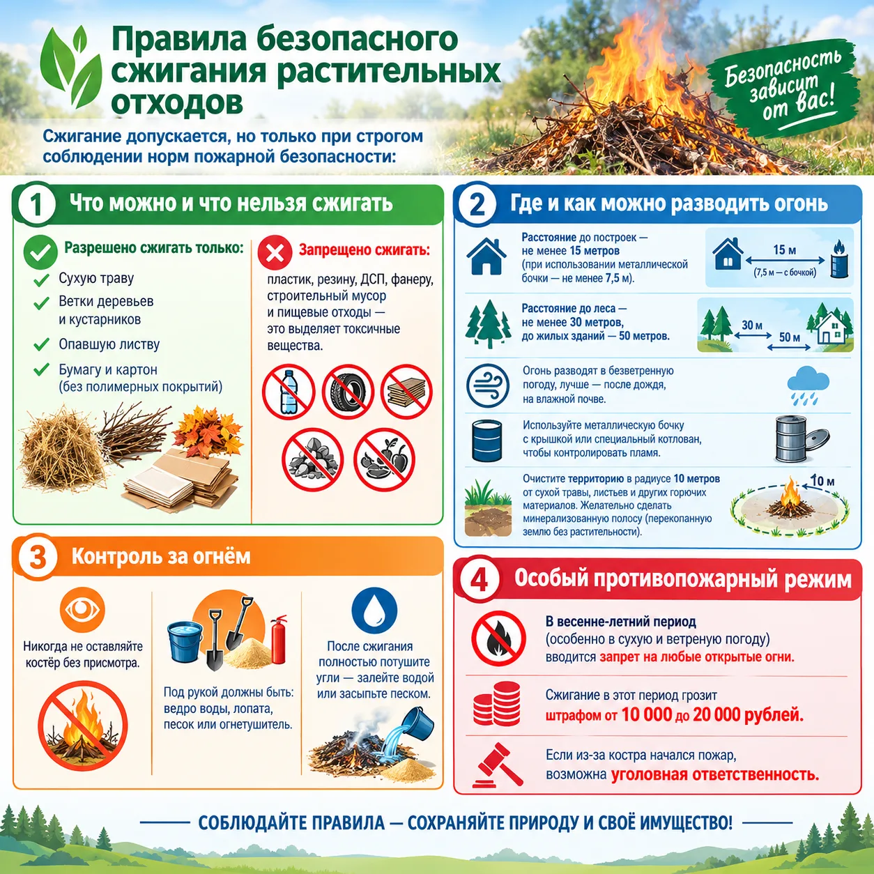 Сжигание растительных отходов: правила и альтернативы