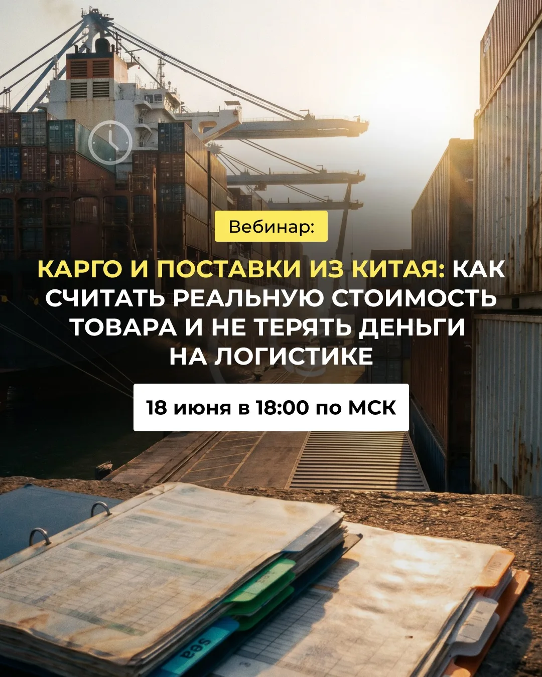 Уже сегодня встречаемся на вебинаре!🔥

Товар можно выкупить, доставить и пройти таможню, но на этом