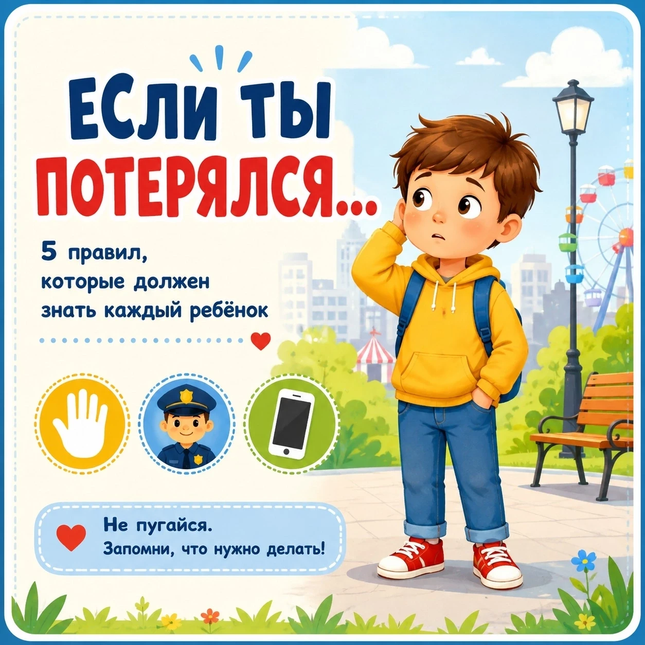 ⚠️А ваш ребёнок знает, что делать, если потерялся?