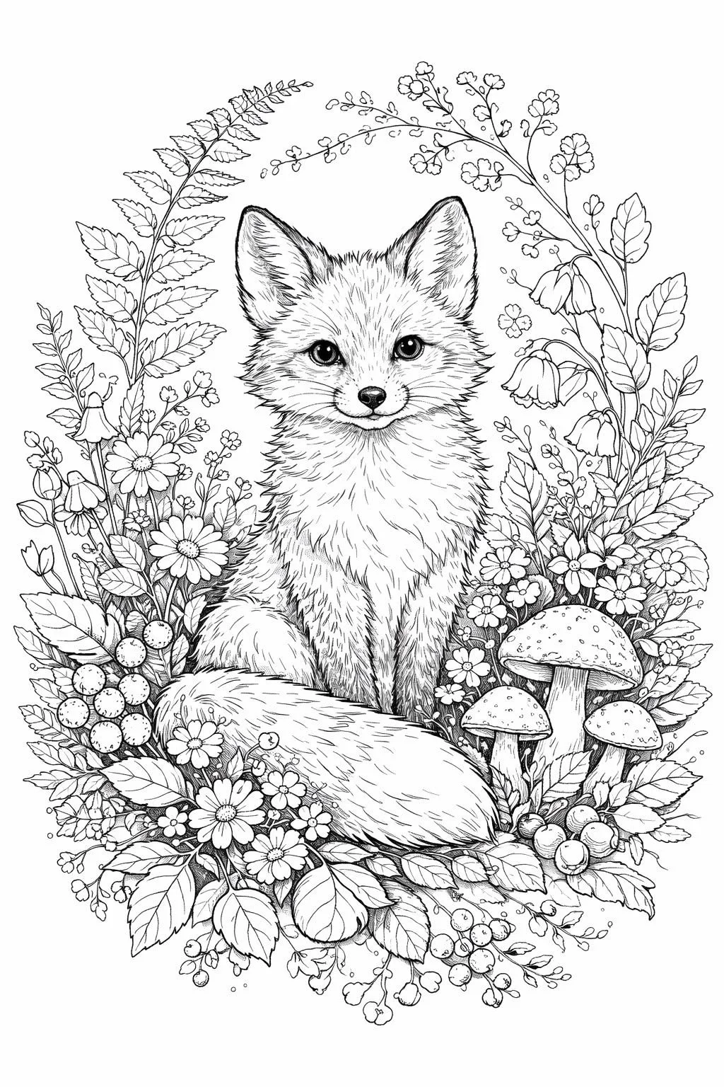 Милая раскраска антистресс с лисичкой 🦊