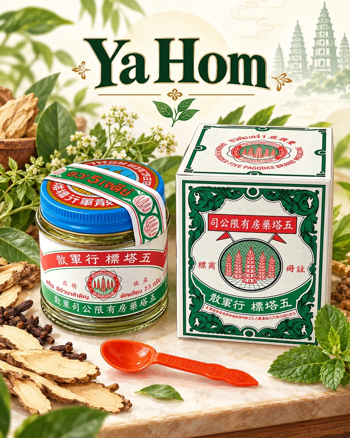Ya Hom 💊 — легендарный тайский травяной порошок «Пять пагод»
