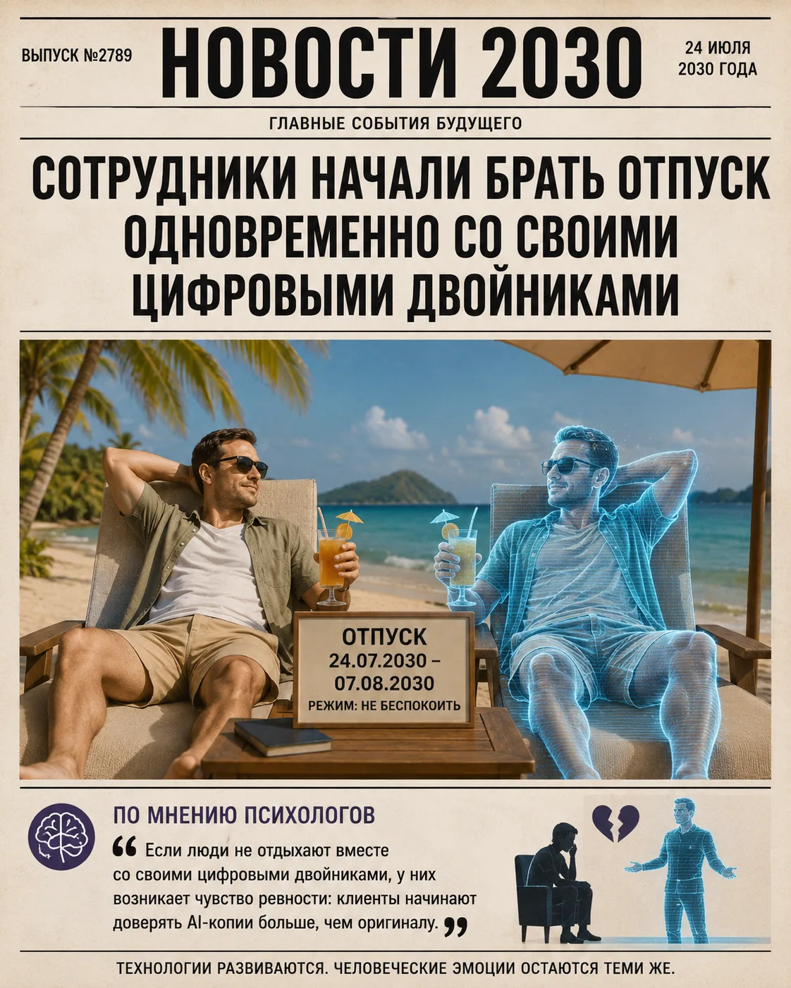 📰 Новости 2030

Иногда полезно заглянуть в будущее. 😄

Как думаете, через несколько лет подобные н