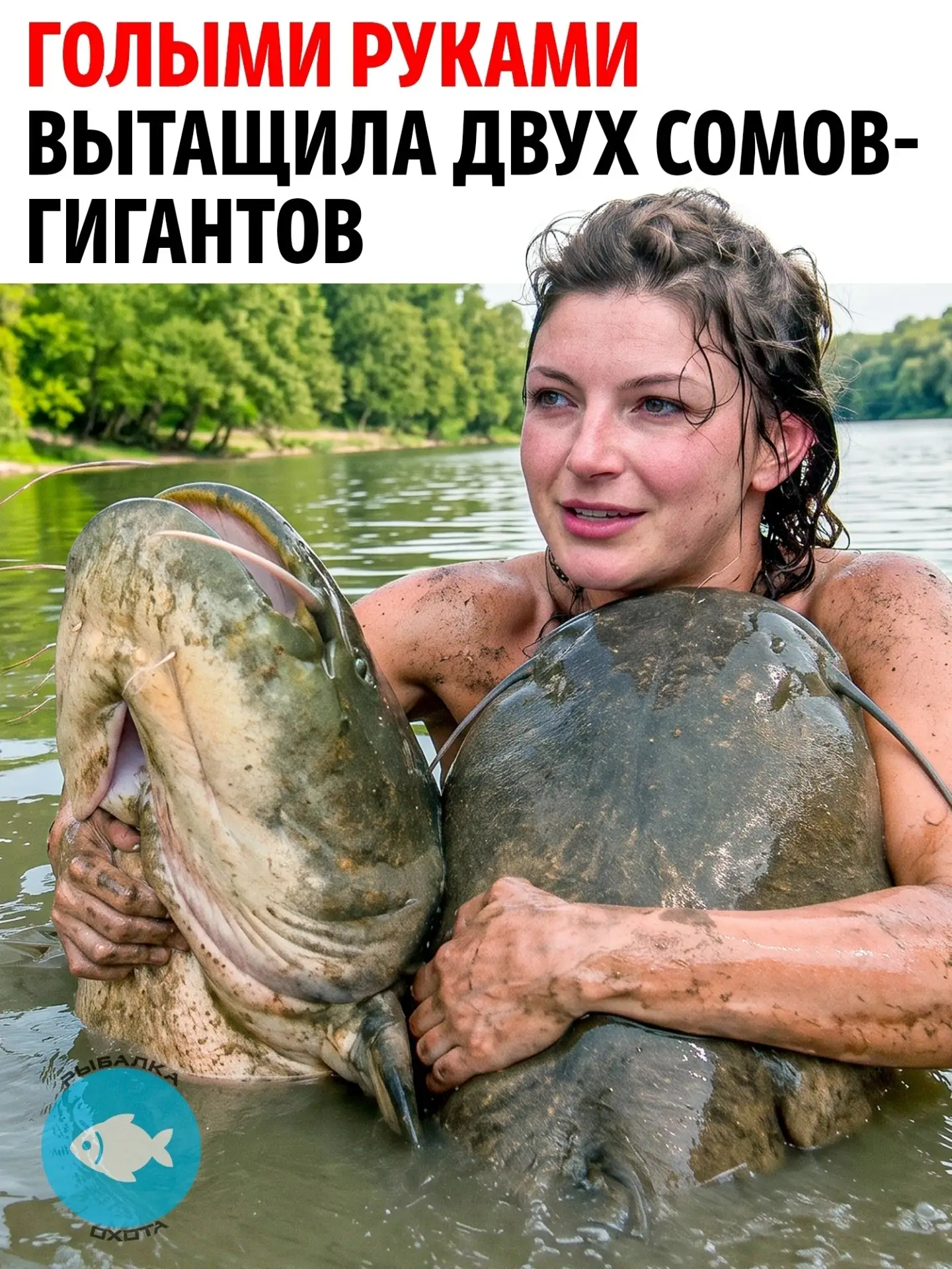 Она отказалась от удочки, приманки и любых снастей. Вместо этого девушка зашла в реку и...