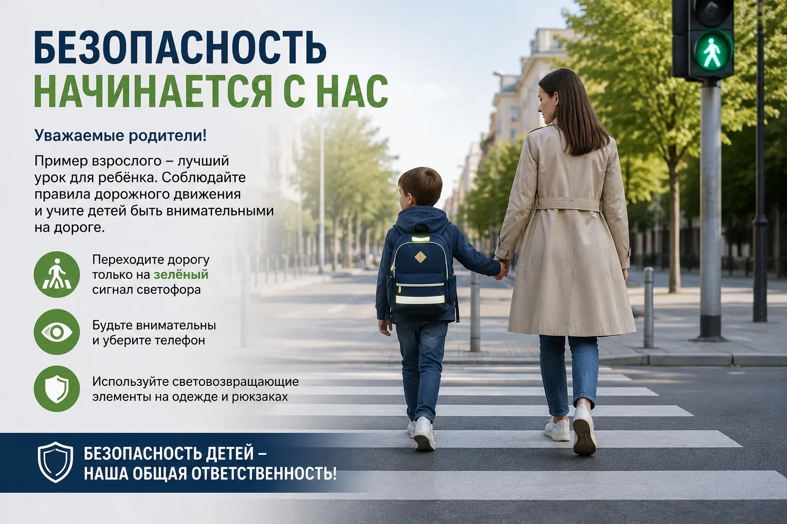 Безопасность на дорогах

🚦 Ещё несколько недель — и снова привычный путь в школу. Самое время напом