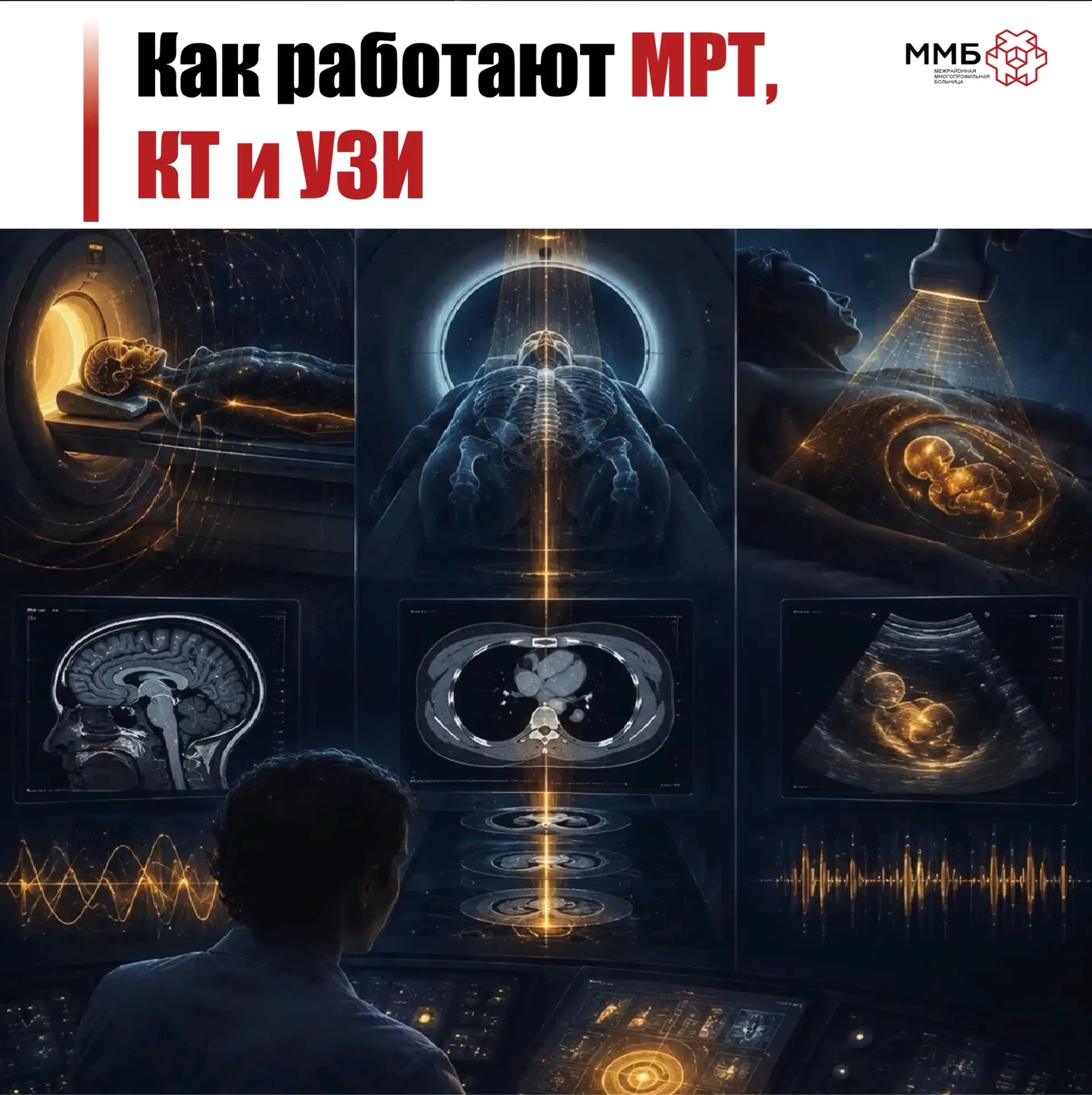 МРТ, КТ и УЗИ помогают врачу заглянуть внутрь тела без разреза, но делают это разными способами. МРТ