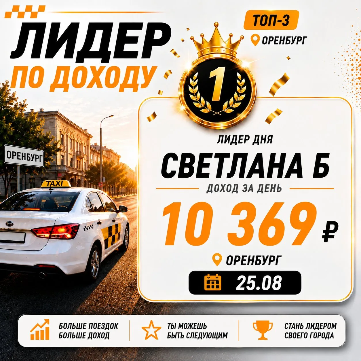 Итоги смены: результаты по заработку за 25 августа