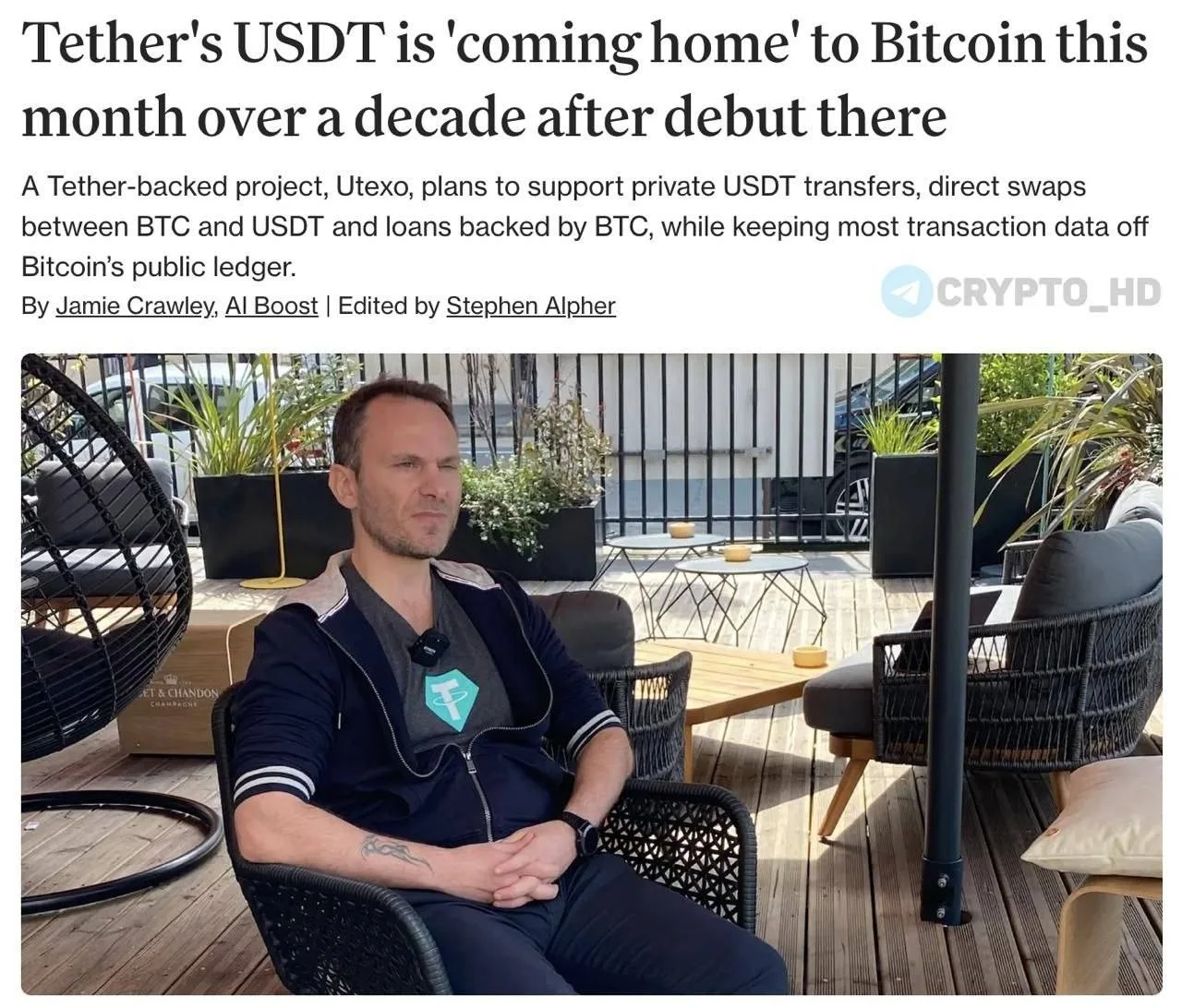 👑 USDT запустят в сети Биткоина уже в этом месяце.