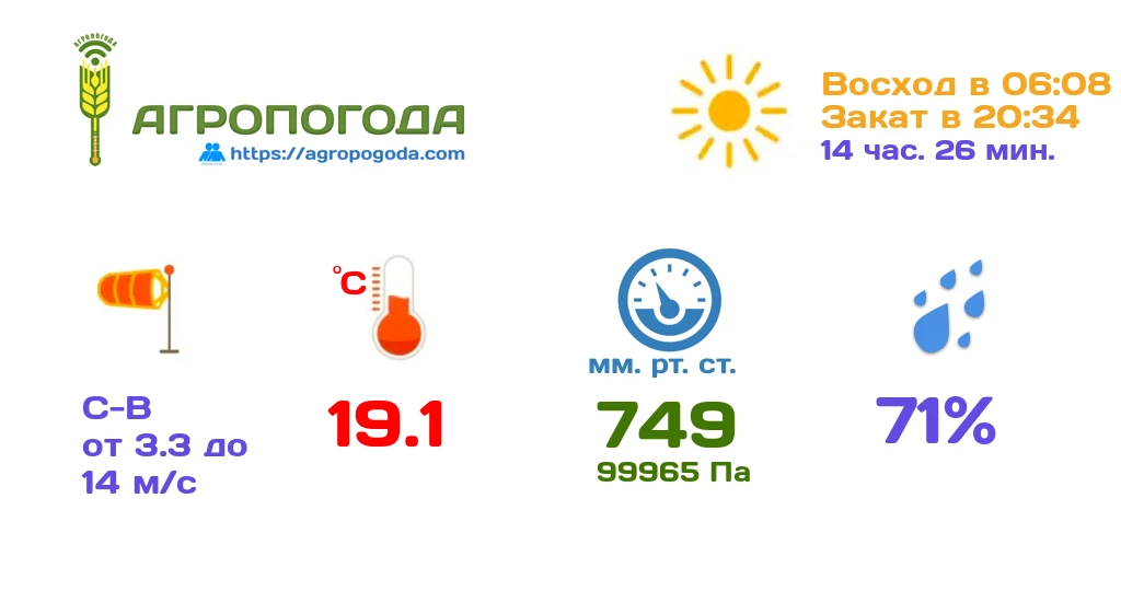 Агрометеорологическая сводка на 25.08.2026 (18:00)
