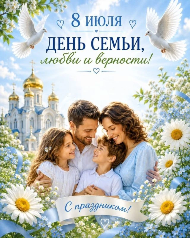 🎉 Дорогие жители Калининца! 🎉

От всей души поздравляем вас с Днём семьи, любви и верности! ❤️

Се