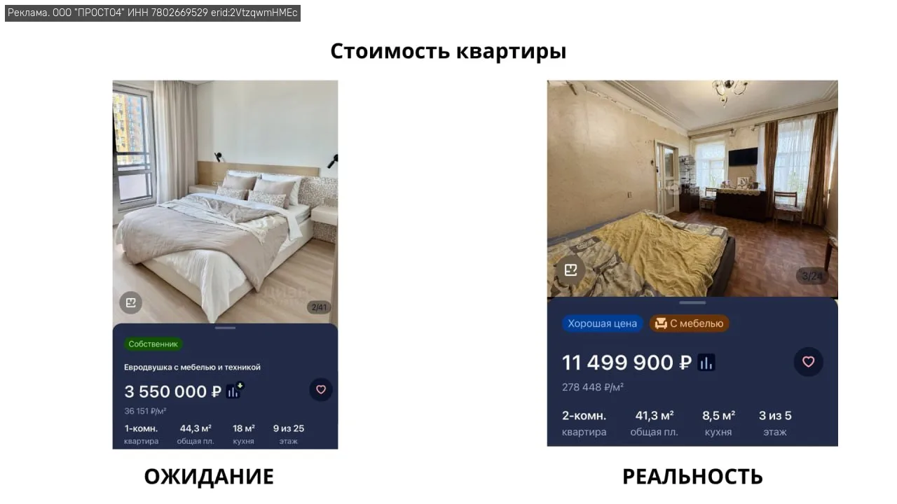❌ “Купить квартиру можно только продав почку или душу дьяволу!”