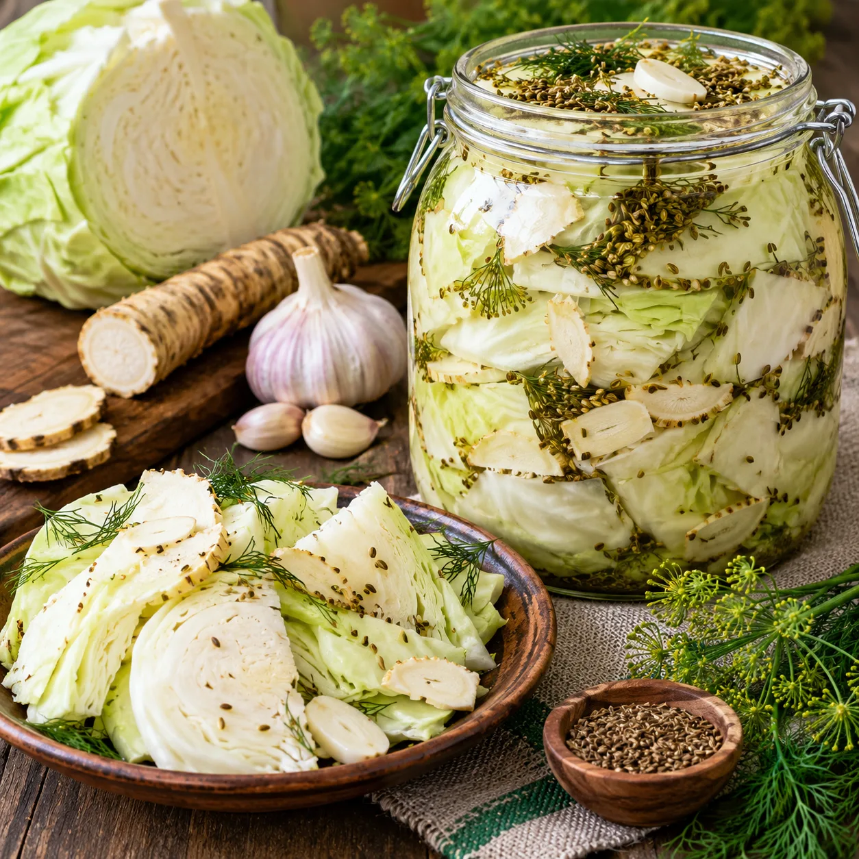 🥬СОЛЕНАЯ КАПУСТА С ХРЕНОМ И УКРОПОМ 🌿
