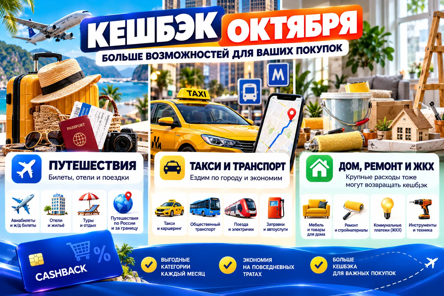 ✈️ КЕШБЭК ОКТЯБРЯ: ПУТЕШЕСТВИЯ