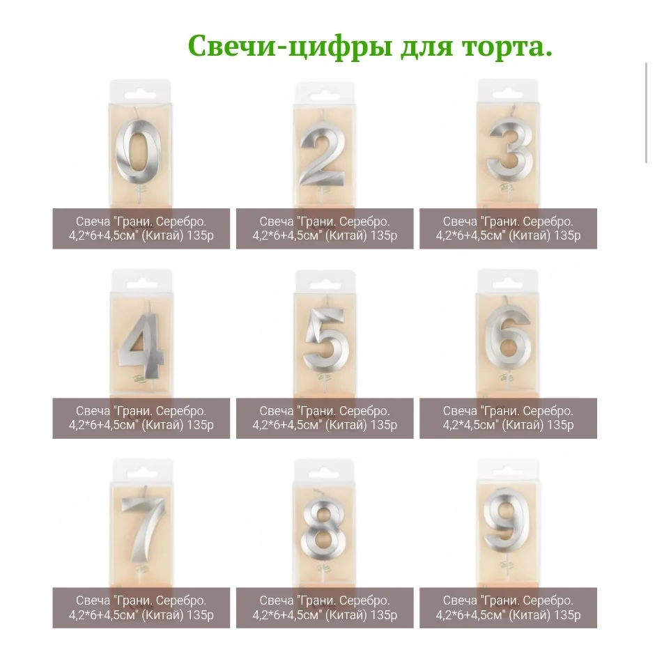 Свечи - цифры, наборы свечей для торта. Хлопушки. Цветной дым (использовать только на открытом прост