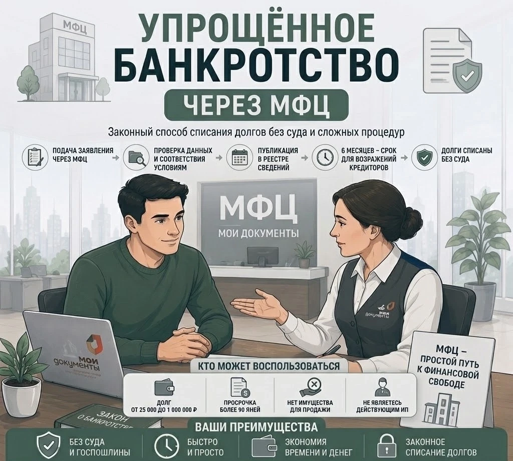 📄 Упрощённое банкротство через МФЦ