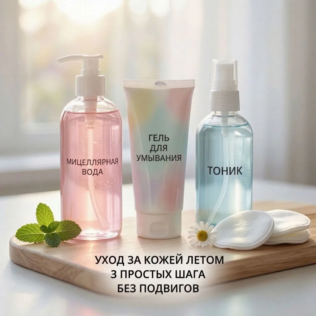 Уход за кожей летом: 3 простых шага, чтобы не пересушить ☀️🧴