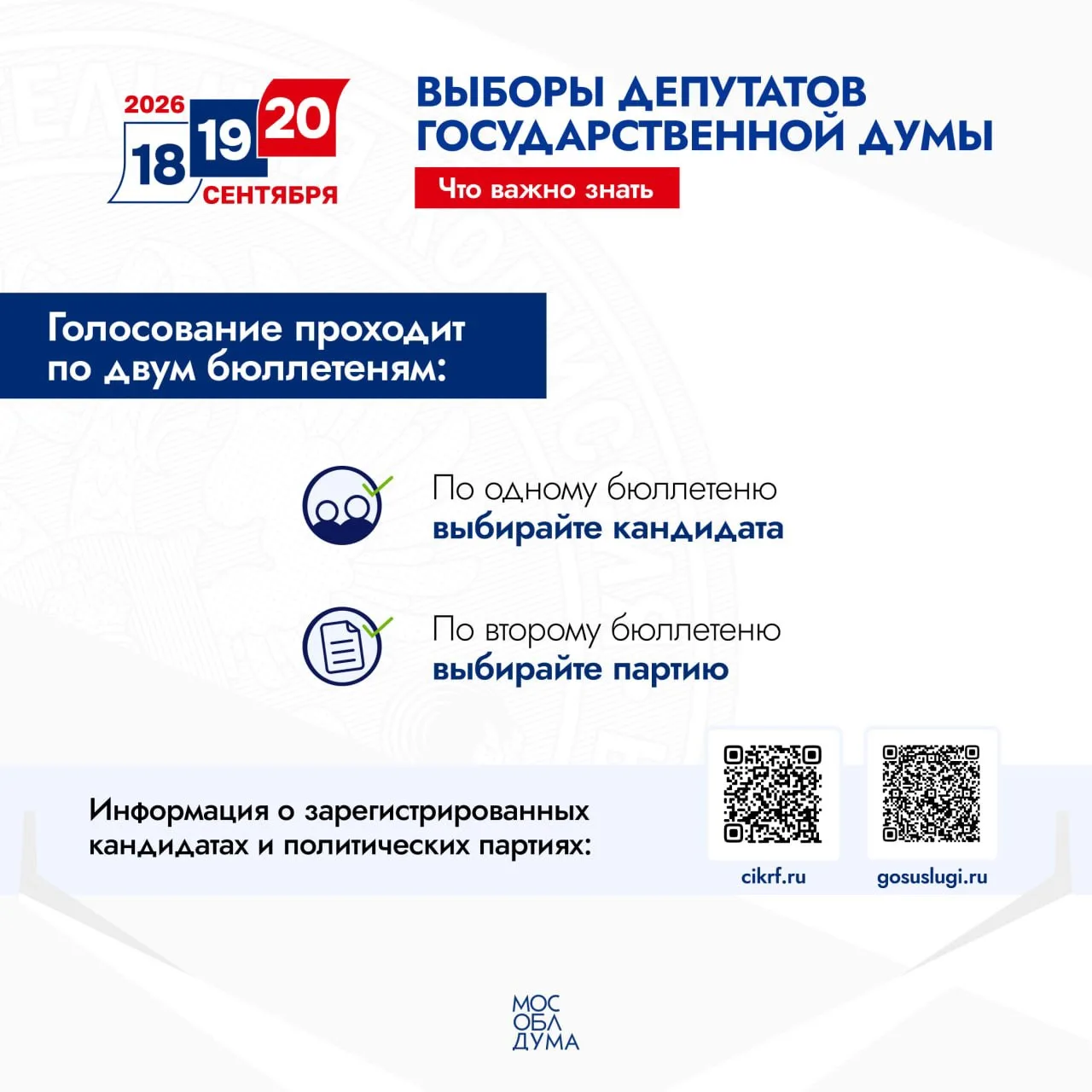 18,19,20 сентября состоятся выборы депутатов Государственной Думы.