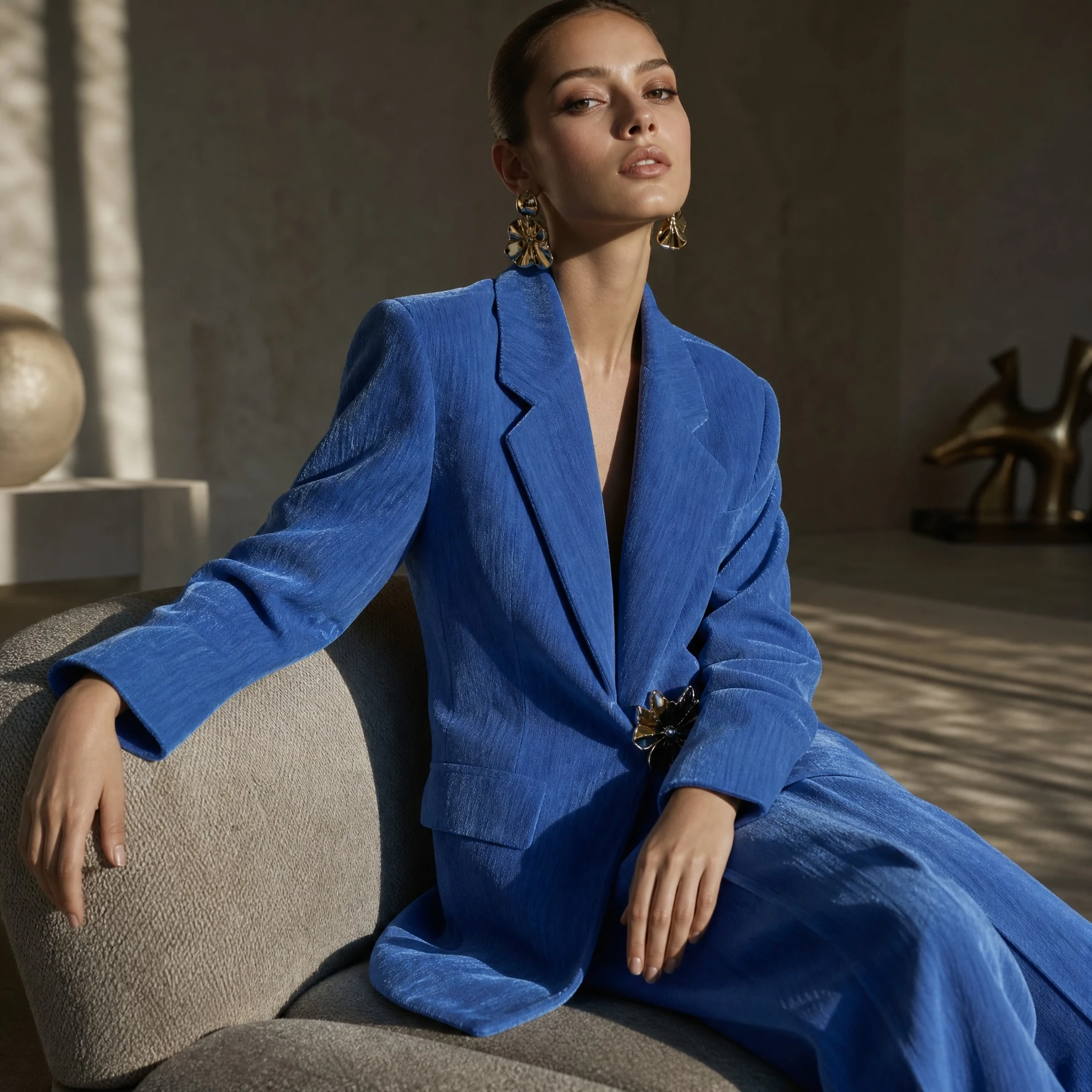 Плательно-костюмная позиция  BOTTEGA VENETA, бархат с эффектом крэш красиво играет на с...