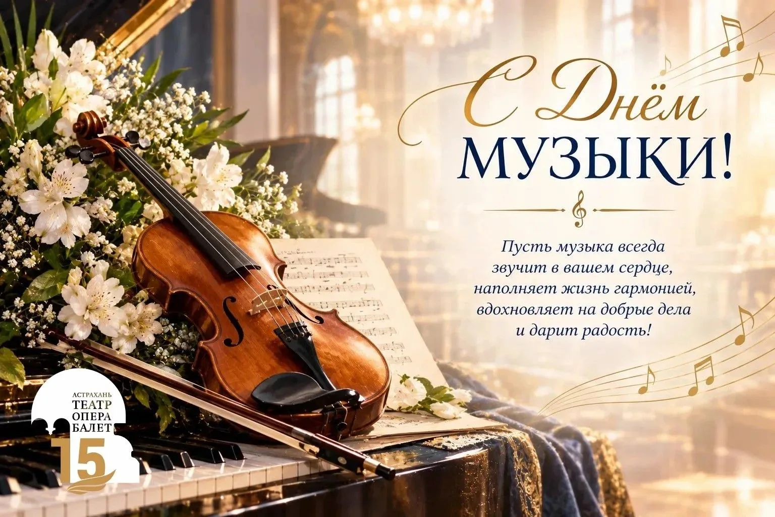 Музыка объединяет сердца. С Международным днём музыки!