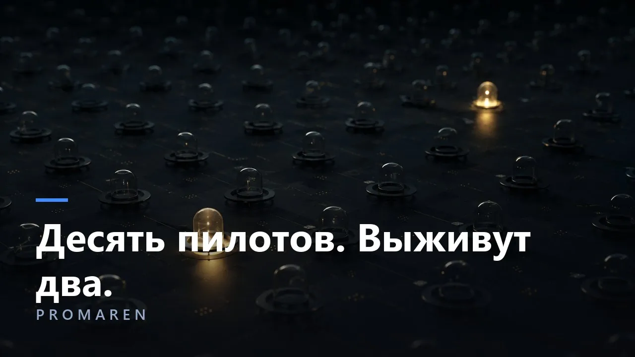 У корпорации на ИИ всегда несколько ставок сразу. Десять пилотов, из которых через год ...