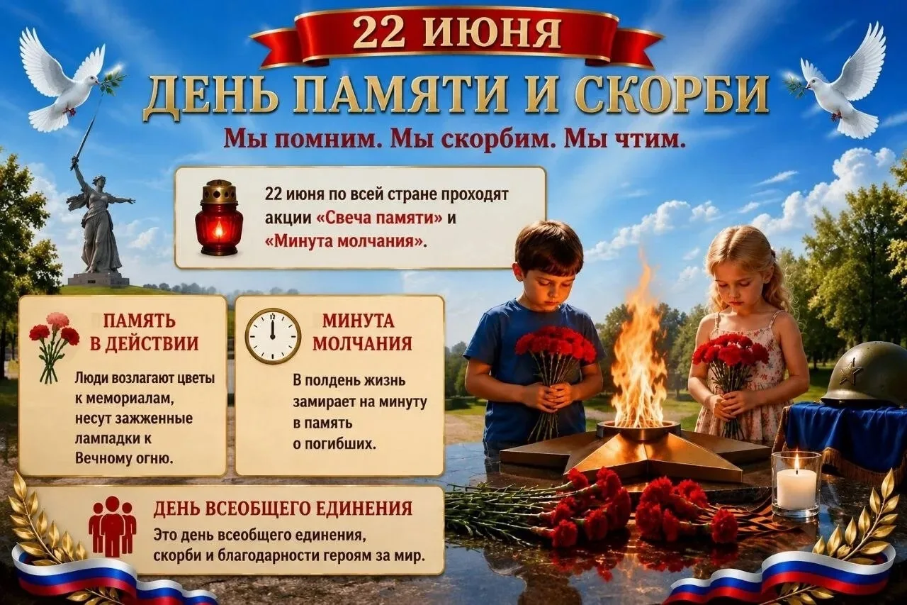 22 июня — День памяти и скорби.

В этот день, в 1941 году, началась Великая Отечественная война. Мы 