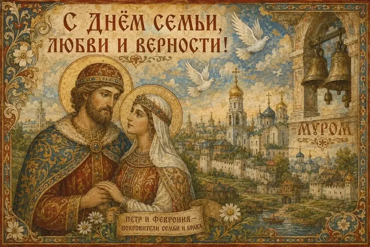 День семьи, любви и верности отмечается в России 8 июля. Эта дата приурочена ко дню памяти святых Пе