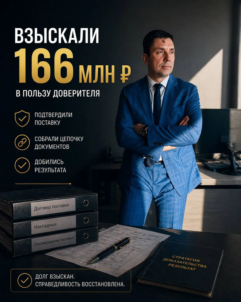 ДОБИЛИСЬ ВЗЫСКАНИЯ В ПОЛЬЗУ ДОВЕРИТЕЛЯ 166 МЛН РУБЛЕЙ  

Что стояло за этой цифрой?

Поставка энерге