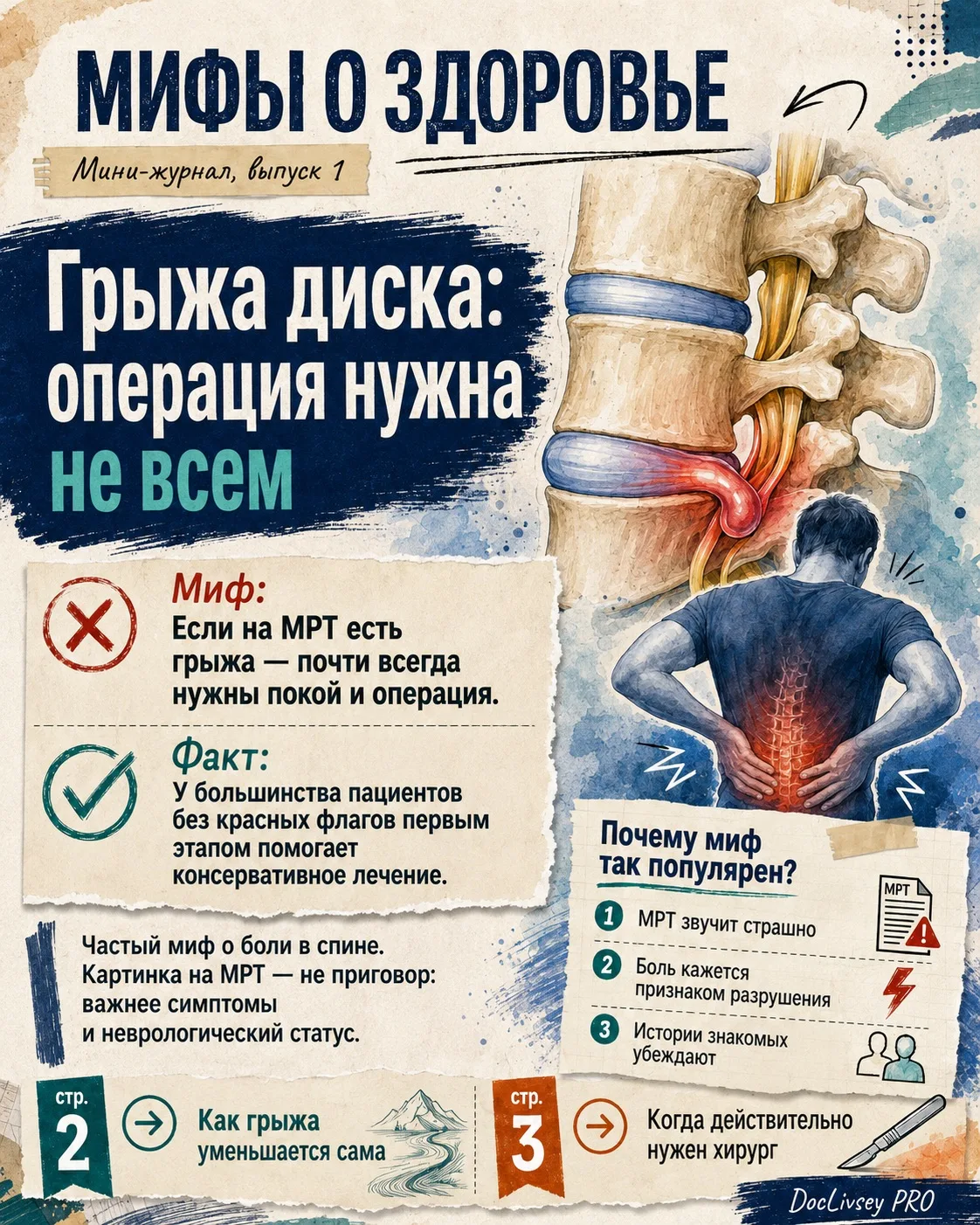 Мы занимаемся безоперационным уменьшением грыжи межпозвоночного диска уже более 15 лет