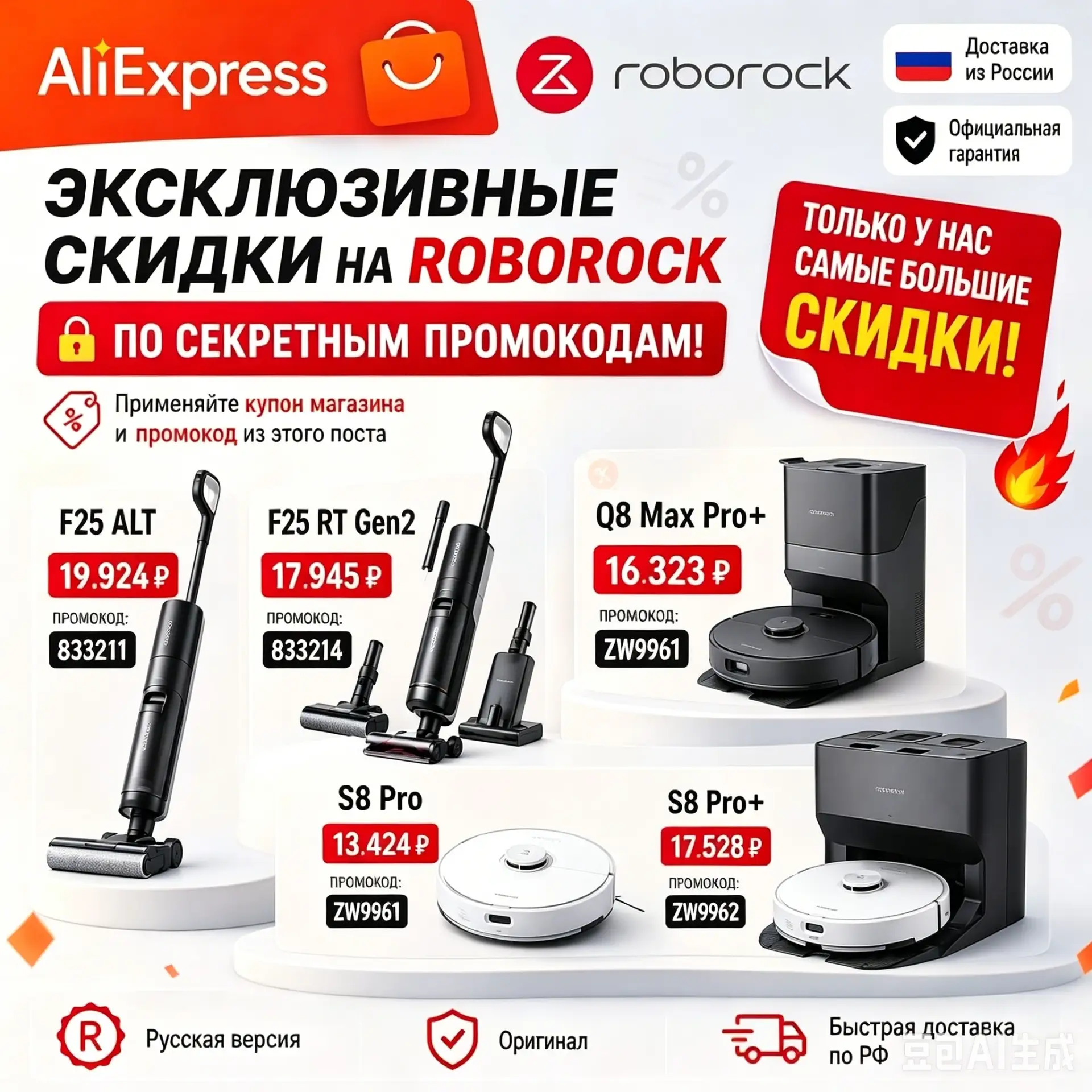 🧹 Подборка Roborock с дополнительными промокодами