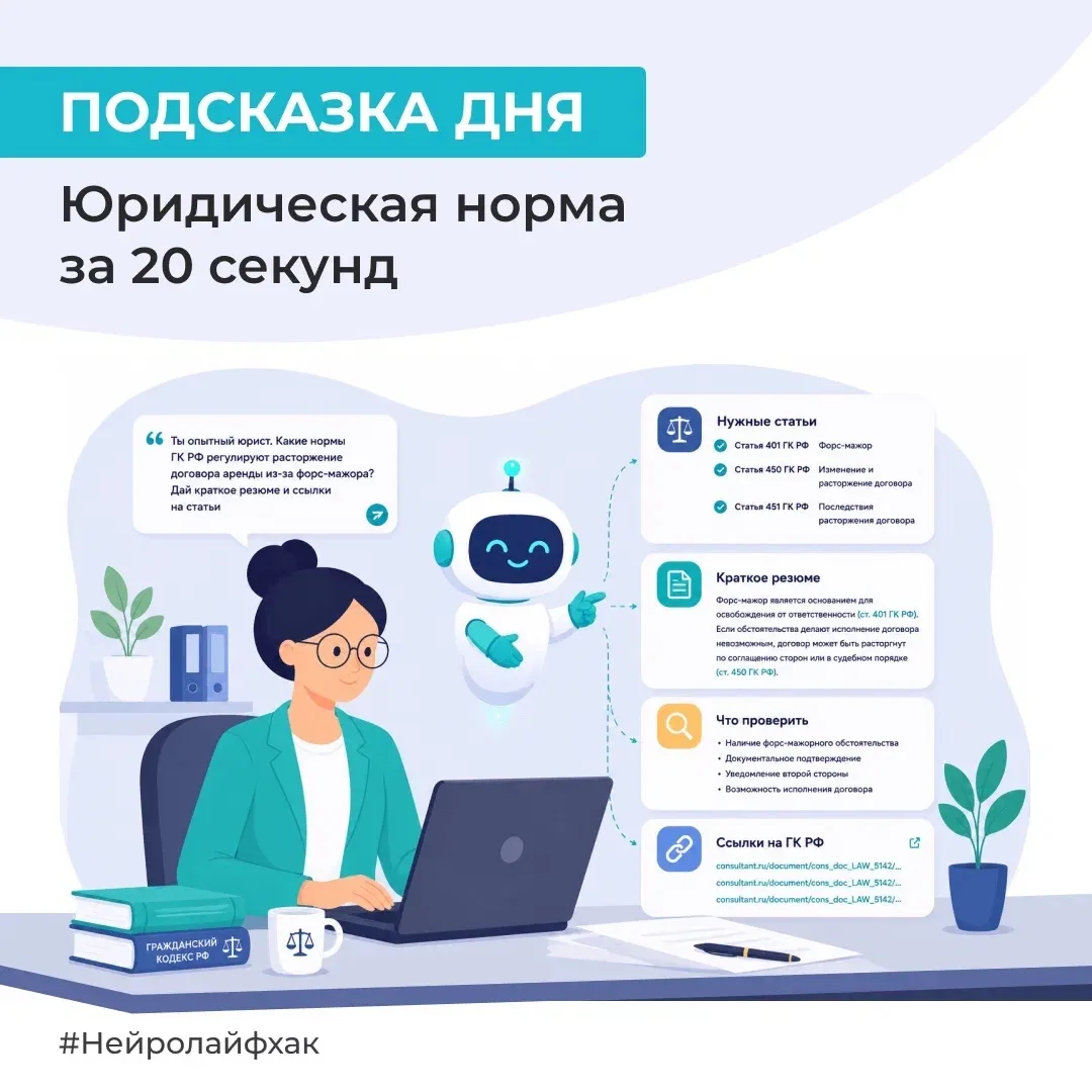 Если вы готовите юридический документ: договор и заявление и нужно найти норму закона, ...
