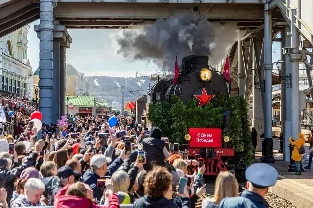 Поезд Победы на станцию Назарово прибудет 29 апреля  Сформированный красноярскими железнодорожниками