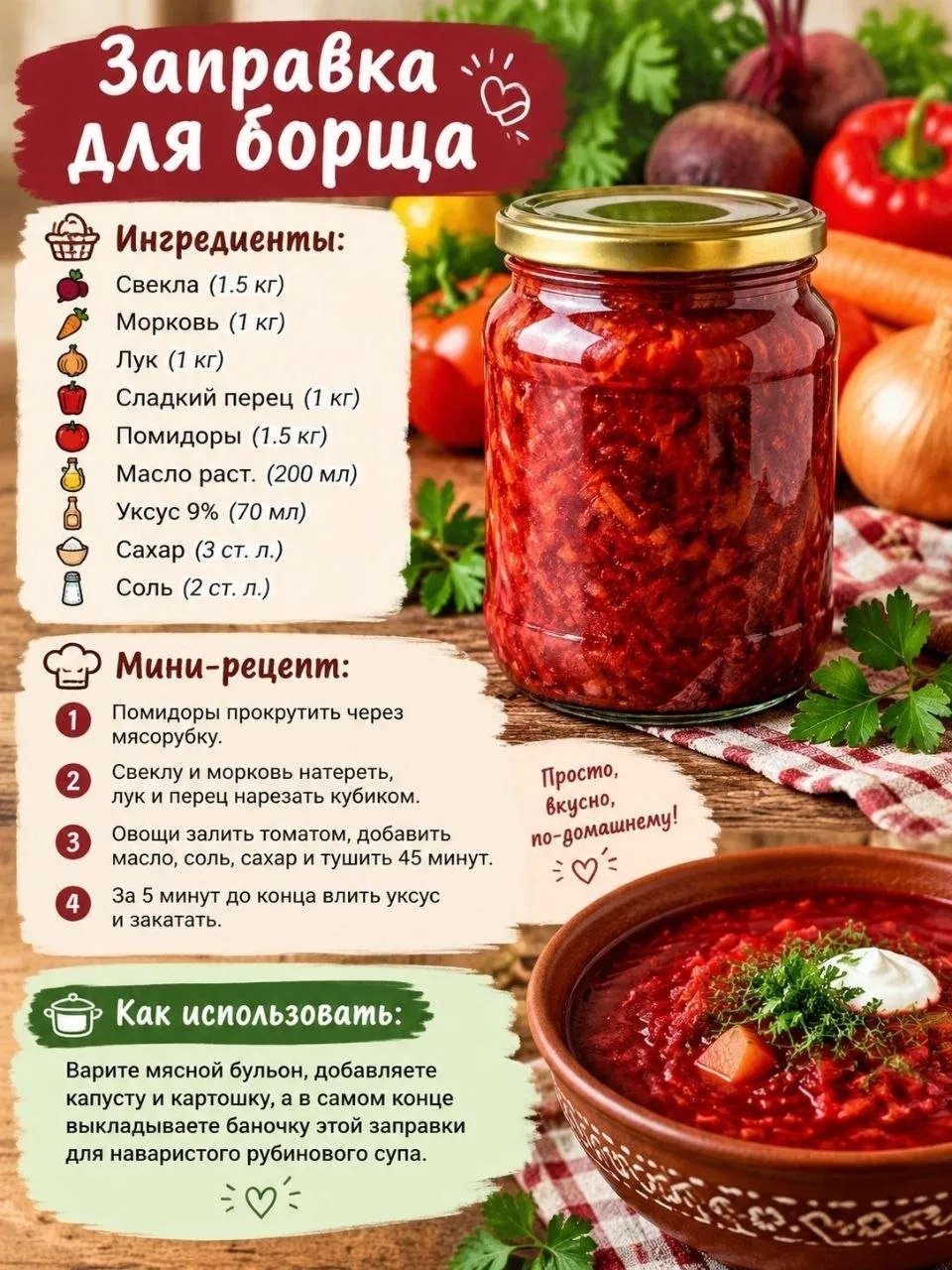 Зaпpaвкa для бopщa