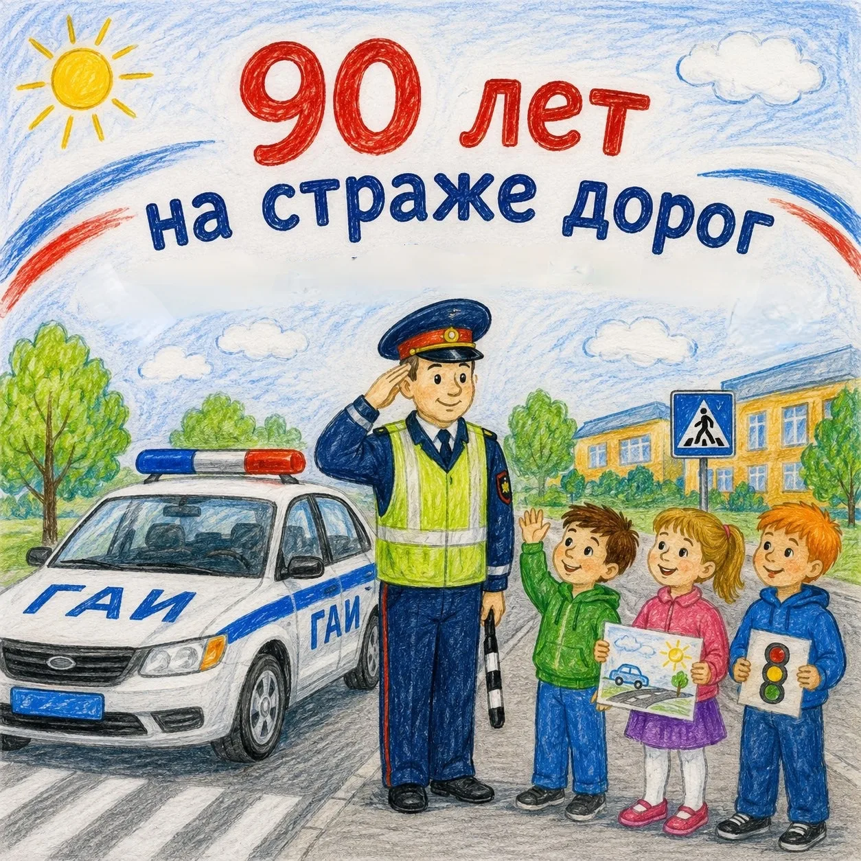 🎨В Заинском муниципальном районе стартует конкурс детских рисунков к 90-летию Госавтои...