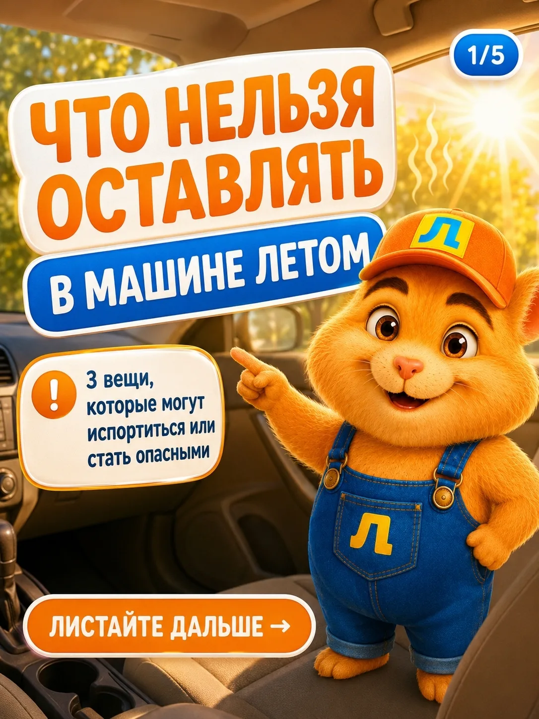 Летом машина на солнце превращается почти в раскалённую духовку 🥵