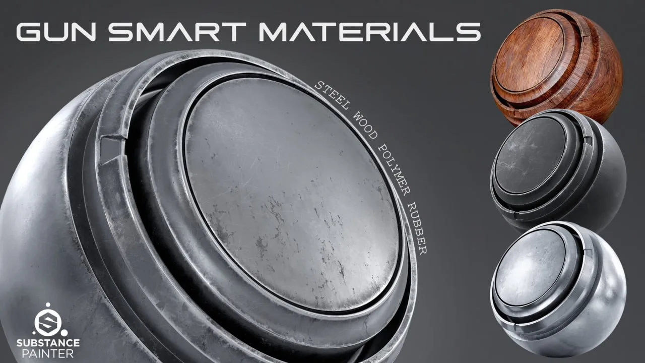 Пакет Gun Smart Materials из 17 смарт-материалов включает готовые пресеты для рукояток, металлически