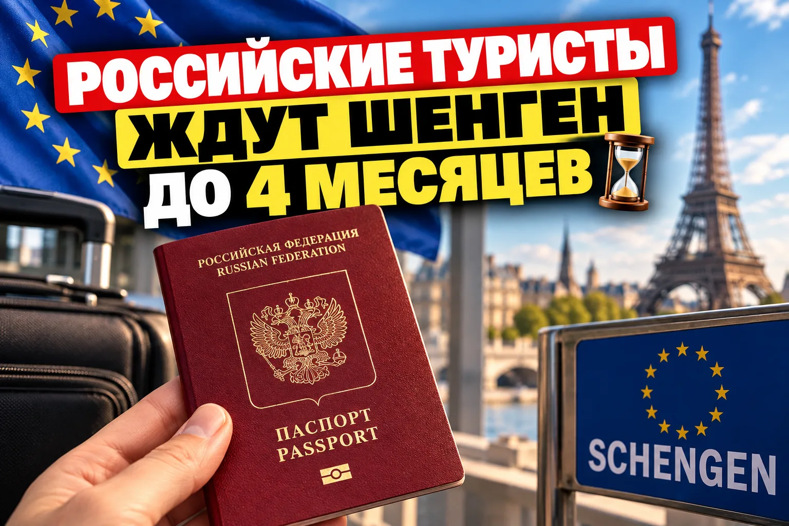 🇪🇺❗️Российские туристы ждут шенген до 4 месяцев.