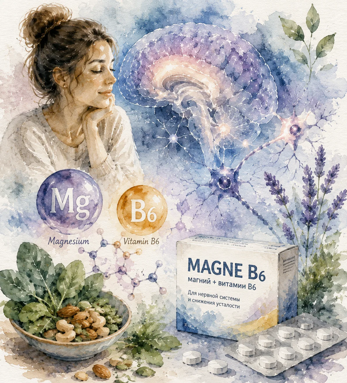 «Магний: маленький герой вашего мозга 🧠✨»

Магний — один из важнейших минералов для работы нервной 