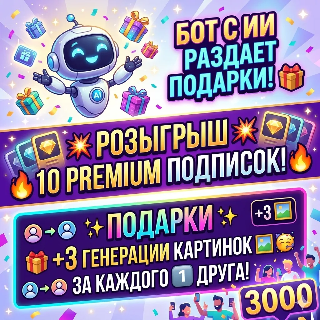 🎁 РОЗЫГРЫШ: 10 PREMIUM-ПОДПИСОК 🎁