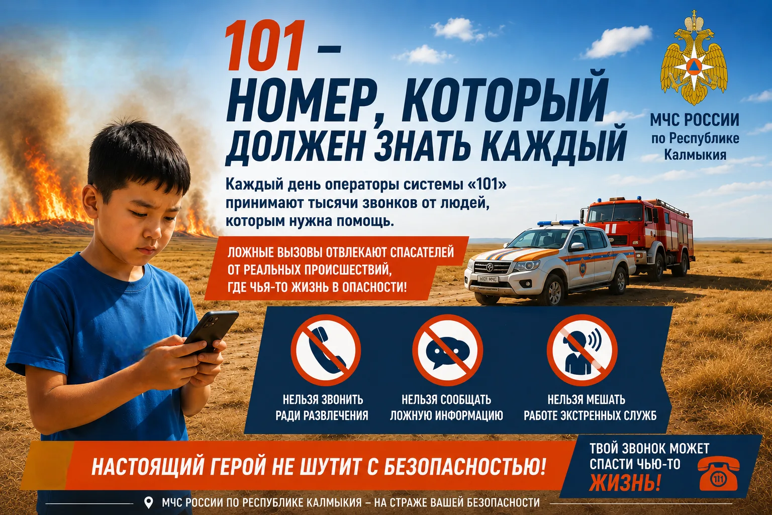🔥Лето в Калмыкии — это не только солнце и каникулы, но и период повышенной пожарной оп...