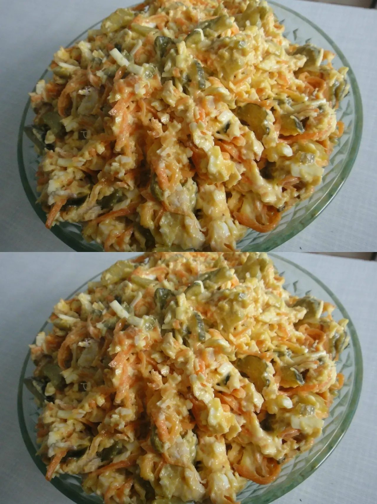 Простой и вкусный салатик, без всяких изысков, но всегда идет на "ура"😃 Продукты самые простые, а ре