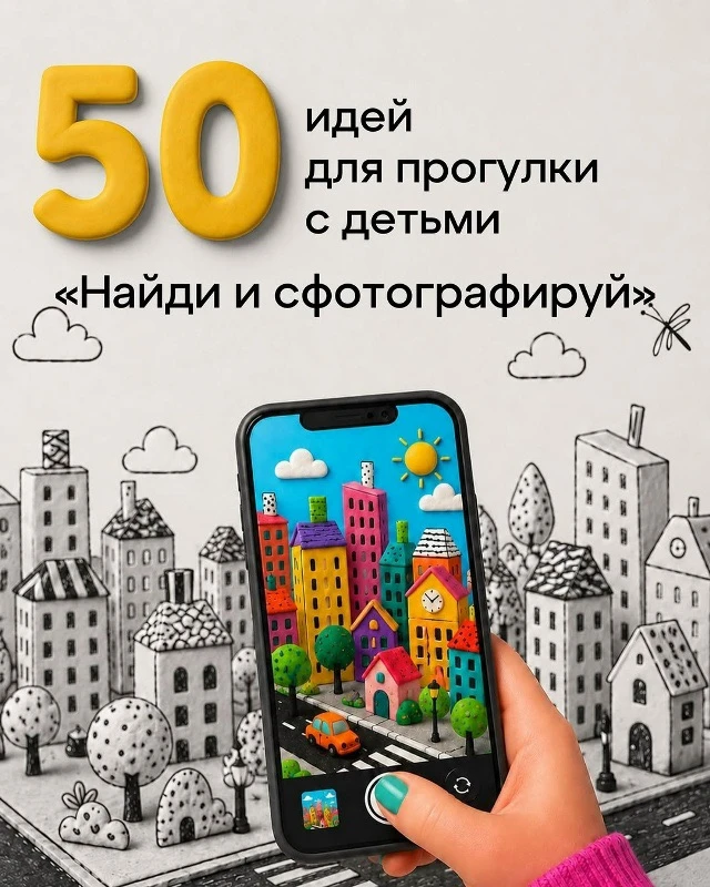 50 идей для прогулки с детьми "Найди и сфотографируй"🔍