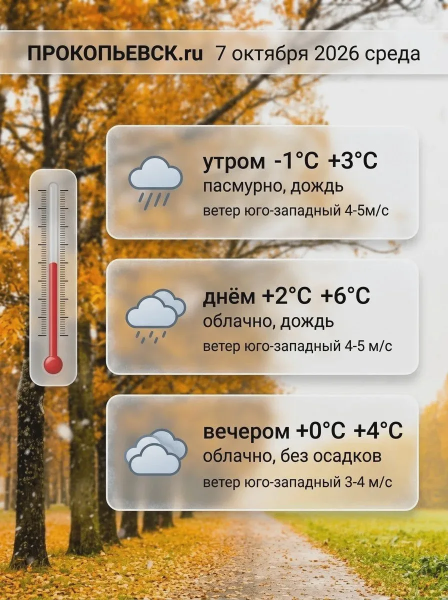 ☔ На завтра прогнозируют дождь, снег и ветер