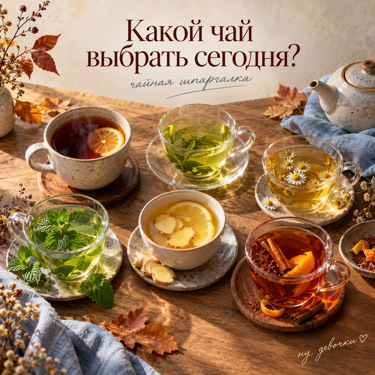 **Какой чай выбрать сегодня? Чайная шпаргалка ☕️**